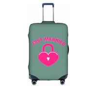 TAyang just Married Print Luggage Cover Protector Waterproof Dustproof Stretchable Fits 18-32 Inch Suitcases