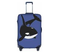 TAyang Killer Whale Dolphin Ocean Print Luggage Cover Protector Waterproof Dustproof Stretchable Fits 18-32 Inch Suitcases