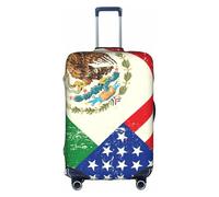 TAyang Mexican American Flag Print Luggage Cover Protector Waterproof Dustproof Stretchable Fits 18-32 Inch Suitcases