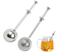 Taybong 2pcs Tea Strainer for Loose Tea, Stainless Steel Fine Mesh Tea Infuser, Reusable Tea Strainer Ball with Handle for Teacup and Teapot