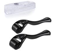 TayBong Beard Growth Roller, 2 Pack Derma Roller Hair Growth Men 0.5mm & 1mm, 540 Titanium Microneedle for Men and Women Stimulate Facial Hair & Beard Growth Derma Roller Kit with Case