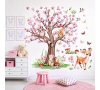TayBong Jungle Animals Tree Wall Stickers for Girls Bedroom