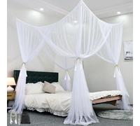 TayBong Mosquito Net, Bed Canopy for Double Bed Frame with 6 Hooks,tassels & Carry Bag, Durable Polyester Anti-Insect Canopy for Indoor Home & Outdoor Camping (200x180x250cm)