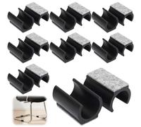 TayBong Pack of 16 Chair Glides for Cantilever & Swing Chairs - Felt Gliders with Clamping Shell (24-25 mm), Non-Slip Floor Protectors for Parquet, Tiles & Wooden Floors, Noise Reducing & Furniture