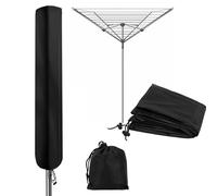 TayBong Rotary Airer Cover - Heavy Duty 420D Oxford Waterproof Universal Fit Rotary Line Covers with Zip & Storage Bag (180x18x18cm)