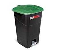 Tayg - 60 litre waste container with pedal, black base and green lid