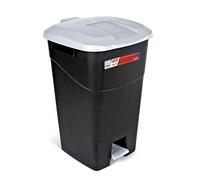 Tayg - 60 Litre Waste Container with Pedal, Black Base and Grey Lid