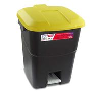 Tayg Lid Yellow Waste Bin 50 Litres with Pedal Black Base (430015)