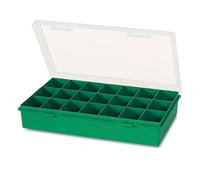Tayg Organiser case with fixed dividers, 21 compartments, Plastic, Green / Transparent, 290 x 195 x 54 mm, 200.0 grams (60106)