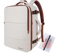 Taygeer Easyjet Cabin Bag 45x36x20 Underseat, Travel Backpack Women, Carry On Backpack for Airplane, Luggage Rucksack for Plane, Hand Luggage Bag, Laptop Rucksack with Separate Shoe Pouch, Khaki White