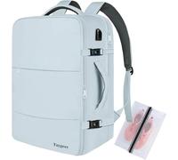 Taygeer Easyjet Cabin Bag 45x36x20 Underseat, Travel Backpack Women, Carry On Backpack for Airplane, Luggage Rucksack for Plane Hand Luggage Bag, Laptop Rucksack with Separate Shoe Pouch, Baby Blue