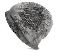 TAYGUM 3D Print Hat Nordic Viking Odin Spear Fenrir Wolf Beanie, Unisex Beanie Outdoor Ski Hat Double Cloth Ha(Color:4)