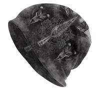 TAYGUM 3D Print Hat Nordic Viking Odin Spear Fenrir Wolf Beanie, Unisex Beanie Outdoor Ski Hat Double Cloth Ha(Color:1)