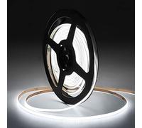 Tayire COB LED Strip Cool White 6500K, DC12V 5m Cuttable LED Tape Light 480LEDs/m, CRI90+ 2.7mm Width Flexible LED Light Strip for Cabinet, Wardrobe, Home DIY Lighting (Power Supply Not Included)