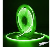 Tayire COB LED Strip Green, DC12V 5m Cuttable LED Tape Light 480LEDs/m, 2.7mm Width Flexible LED Light Strip for Cabinet, FPV,Wardrobe, Home DIY Lighting (Power Supply Not Included)