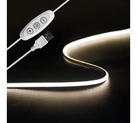 Tayire USB 2m 5V COB LED Strip Light Natural White 4000K, 960LEDs Dimmable LED Tape CRI90+ 4mm Width Flexible TV Backlight, Kitchen Under Counter/Cabinet/Wardrobe/Cupboard/Stairs Step Light