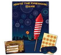 Taylise New Year Party - Bonfire Night Game - IGNITE THE FIREWORK GAME - 20 Player - Blindfold, Winner Certificate and XL Poster Included for New Years Eve Party, Bonfire Night Decoration