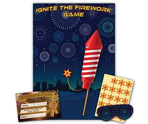 Taylise New Year Party - Bonfire Night Game - IGNITE THE FIREWORK GAME - 20 Player - Blindfold, Winner Certificate and XL Poster Included for New Years Eve Party, Bonfire Night Decoration