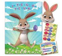 Taylise PIN THE EGG ON THE BUNNY - Fun Easter Party Game - 18 Player - Play with family, kids, school children over the Easter Holidays or ideal Easter Decoration Accessories