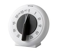 Taylor 5831N Precision Products Mechanical Long Ring Timer, Plastic, White | Bold Easy-Read Numbers, Loud Ring Alert, No Battery Needed, White