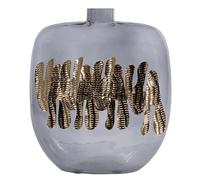 Taylor Bottle - Smoked Glass - Grey and Gold - Large