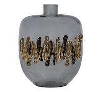 Taylor Bottle - Smoked Glass - Grey and Gold - Small