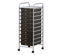 Taylor & Brown 10 Drawer Mobile Rolling Storage Trolley Unit Organiser On Wheels For Salon, Beauty Make Up, Hairdressing, Beauty & Home Office Stationary (Black)
