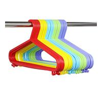 Taylor & Brown® 100 x Multi Coloured Strong Plastic Clothes Hanger Garment Coat Dress Skirt Adult Size Hangers with Suit Trouser Bar & Lips