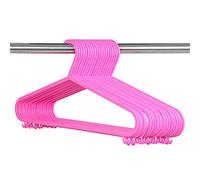 Taylor & Brown® 100 x Pink Strong Adult Plastic Clothes Coat Hanger Garment Coat Dress Skirt Adult Size Hangers with Suit Trouser Bar & Lips - W37cm x H18cm