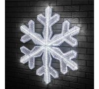 Taylor & Brown 100cm Giant Pre-Lit Snowflake Light Christmas Freestanding or Wall Mounted Decoration Light 180 LED Lights Xmas Indoor/Outdoor Mains Powered, Cool White