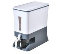Taylor & Brown 10Kg White Airtight Cereal Dispenser, Sealed Grain Storage Container, Dry Food Dispenser For Rice, Beans, Snacks