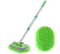 Taylor & Brown 115cm Car Wash Brush Mop Cleaning Tool with Long Handle Kit for Washing Detailing Cars Truck, SUV, RV, Trailer, Boat 2 in 1 Microfiber Sponge Duster