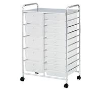Taylor & Brown 15 Drawer Mobile Rolling Storage Trolley Unit Organiser On Wheels For Salon, Beauty Make Up, Hairdressing, Beauty & Home Office Stationary (White)