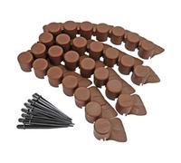 Taylor & Brown 16 Pack Brown Plastic Garden Edging With Securing Pegs, 8M Lawn Border For Flowerbeds, Paths & Lawns