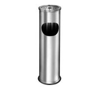Taylor & Brown 2-In-1 Stainless Steel Ashtray & Waste Bin, Free-Standing Outdoor Cigarette Butt Disposal, H56Xd15.5Cm