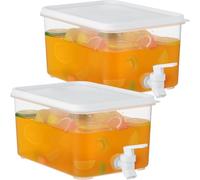 Taylor & Brown 2 Pack 5L Drinks Dispenser Milk Dispenser Fridge Water Dispenser with Tap Fridge Jug Drinks Chiller Large Dispenser for Milk Fruit Teapot with Faucet for Making Teas and Juices