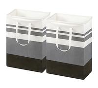 Taylor & Brown 2 Pack 75L Large Laundry Basket Bag Freestanding Laundry Hamper Collapsible Laundry Baskets with Handles for Toys Clothes Blanket organization Storage Gradient Grey