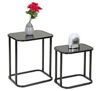 Taylor & Brown 2 Pack Nesting Coffee Tables For Living Room, Metal Frame With Mdf Top, Modern Nest Of 2 Sofa Side End Tables