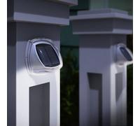 Taylor & Brown 2 Pack Solar Fence Lights, 8 Led Decorative Wireless Garden Solar Lights Weatherproof Outdoor Fence Lamps