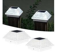 Taylor & Brown 2 Pack Solar Post Lights Solar Lights Outdoor Garden Post Lamp, Plastic Fence Deck Lights Waterproof Landscape Fence Post Cap Lamp for 3.5x3.5 4x4 Posts Patio Garden Decoration