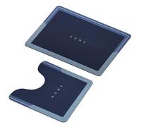 Taylor & Brown 2 Piece Non Slip Bath & Toilet Mat Set Quick Drying, Water Absorbent, Hygienic Bathroom Mats (Blue)