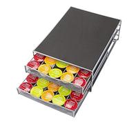 Taylor & Brown 2 Tier Coffee Machine Stand & 72 Capsule Pod Holder with Sliding Storage Drawer Organiser Non Slip Surface for Nespresso & Dolce Gusto Capsules