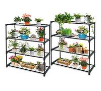 Taylor & Brown 2 x 4 Tier Greenhouse Staging and Shelving Racks | Free Standing Outdoor Plant Stand | Tiered Garden Plants Rack for Potting, Pots or Trays
