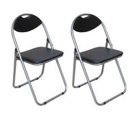 Taylor & Brown 2 X Black Padded Folding Chair Back Rest Easy Store For Home, Dining, Office, Computer Desk Chairs, Seating Events