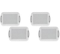 Taylor & Brown 2 x Set of Anti-Slip Rectangular Non-Slip Top and Bottom Plastic Dinner/Drinks Serving Tray with High Grip Rubber Surface, Easy Grip Handles (2 White) (Pack of 2)