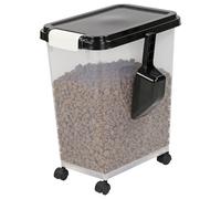 Taylor & Brown 20 Litre Airtight Pet Food Storage Container With Plastic Measuring Scoop Treats For Pet Dog Cat Animal Dry Food Dispenser With Casters, Black