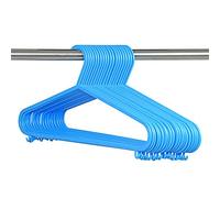 Taylor & Brown® 20 x Blue Strong Adult Plastic Clothes Coat Hanger Garment Coat Dress Skirt Adult Size Hangers with Suit Trouser Bar & Lips - W37cm x H18cm