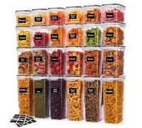Taylor & Brown 24 Pack Food Storage Containers - 39.2L, Airtight Kitchen Storage BPA-Free Plastic Container for Cereal, Flour, Sugar & Baking Supplies with 20 Labels