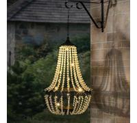 Taylor & Brown 28" Tall Hanging Solar Powered Acrylic Crystal Chandelier Light Lantern Modern Outdoor Garden Meadow with 30 Cool White LED Lights for Yard, Patio and Gazebo Decorations (Warm White)