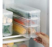 Taylor & Brown 3 Layer Plastic Refrigerator Fridge Freezer Storage Box Containers Bins Kitchen Cabinet Organizer Stackable Boxes with Lids